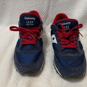 Saucony Jazz Low Pro Navy and Red Sneakers